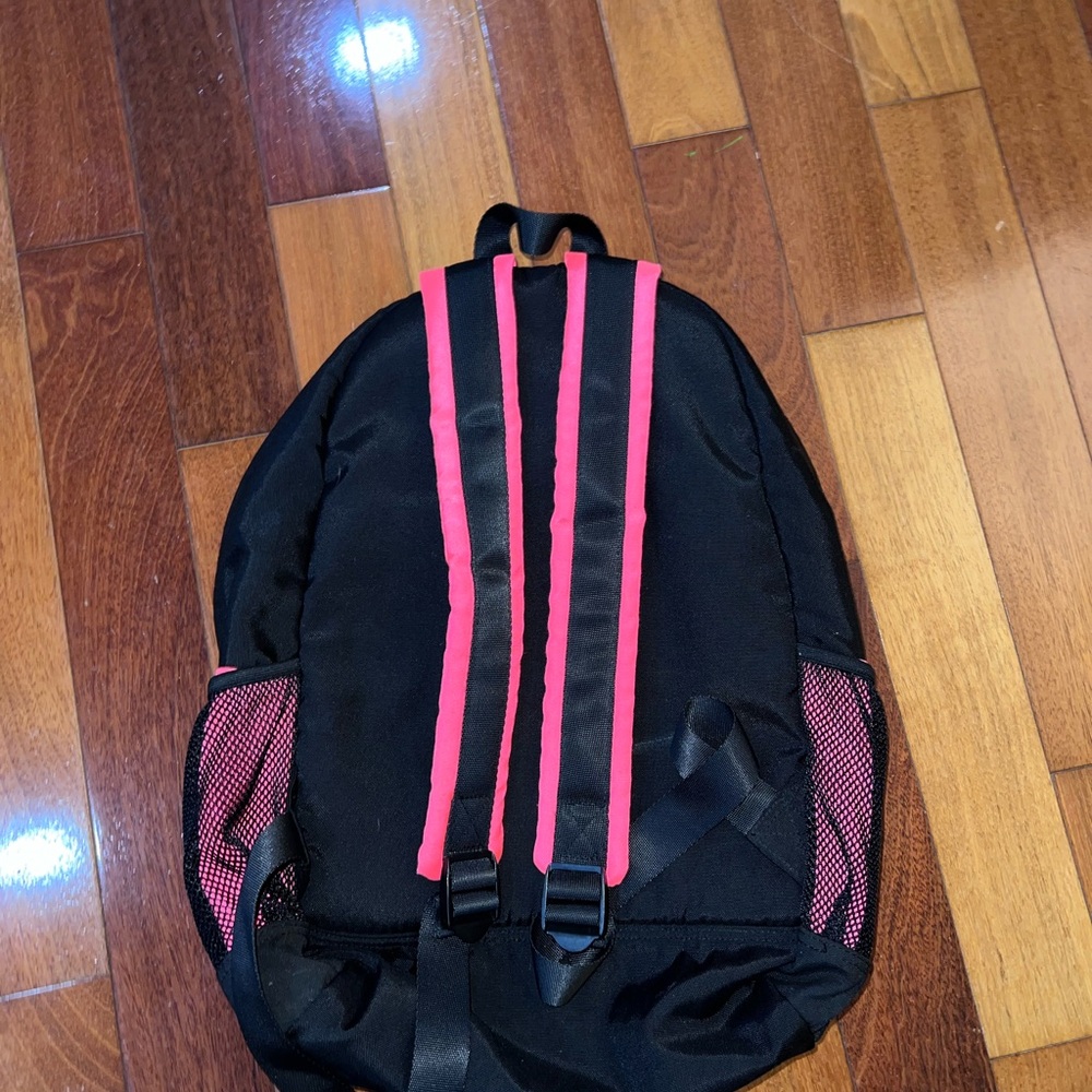 PINK Victoria's Secret Black and Pink Backpack - Picture 3 of 3